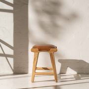 Sofija Leather Cushioned Footstool gallery detail image