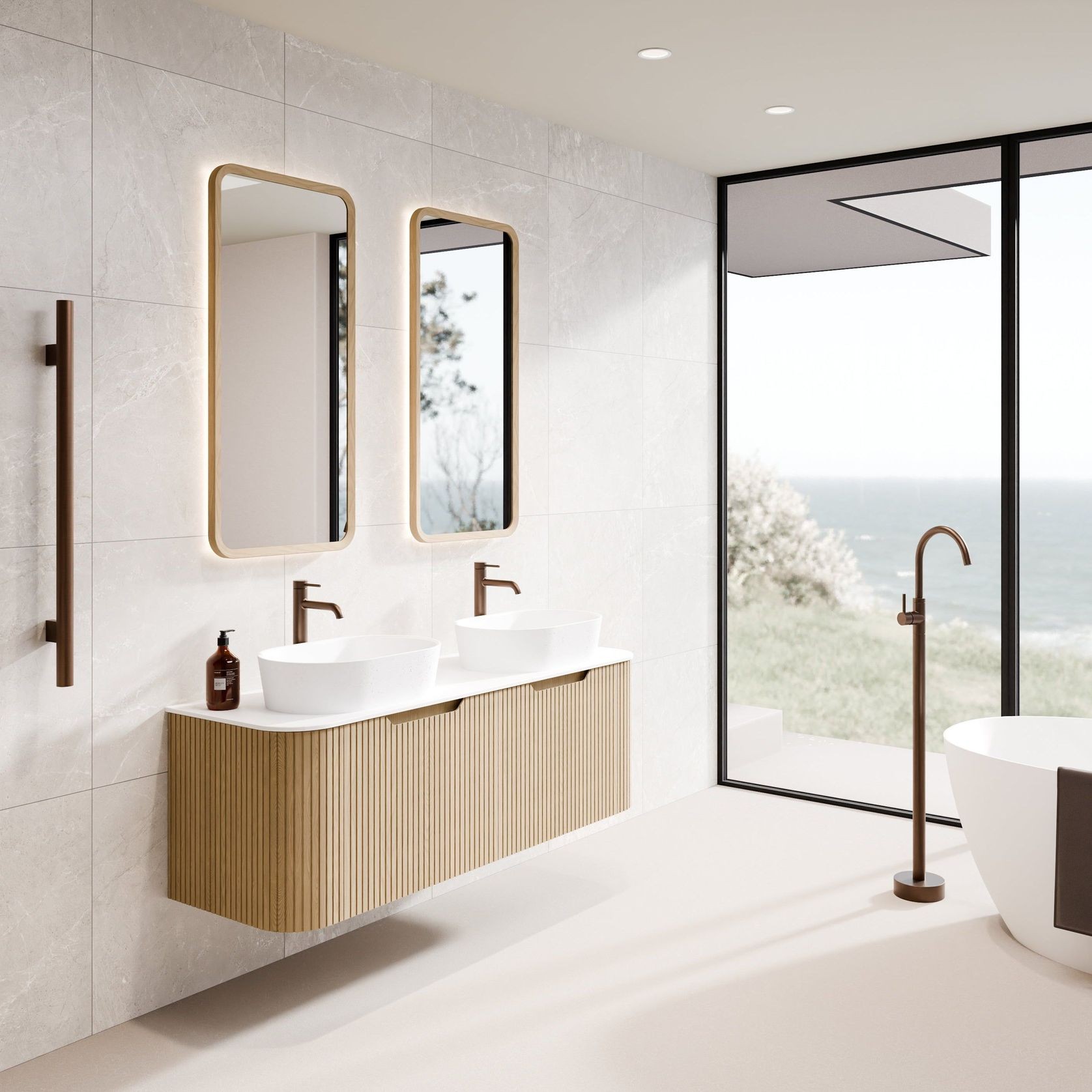 Sora Rectangle LED Mirror | 500x1050 gallery detail image