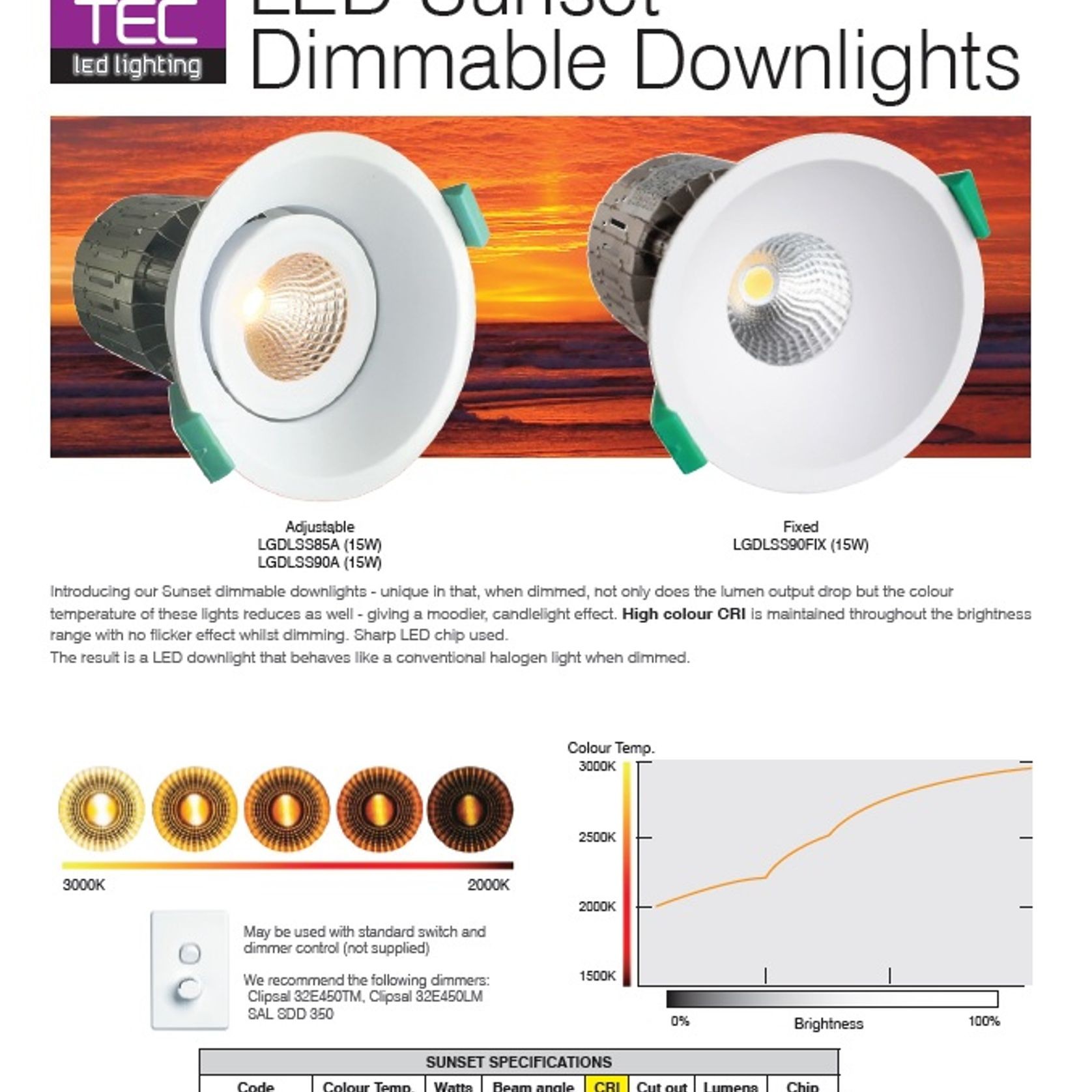 Sunset Dimming Downlight gallery detail image