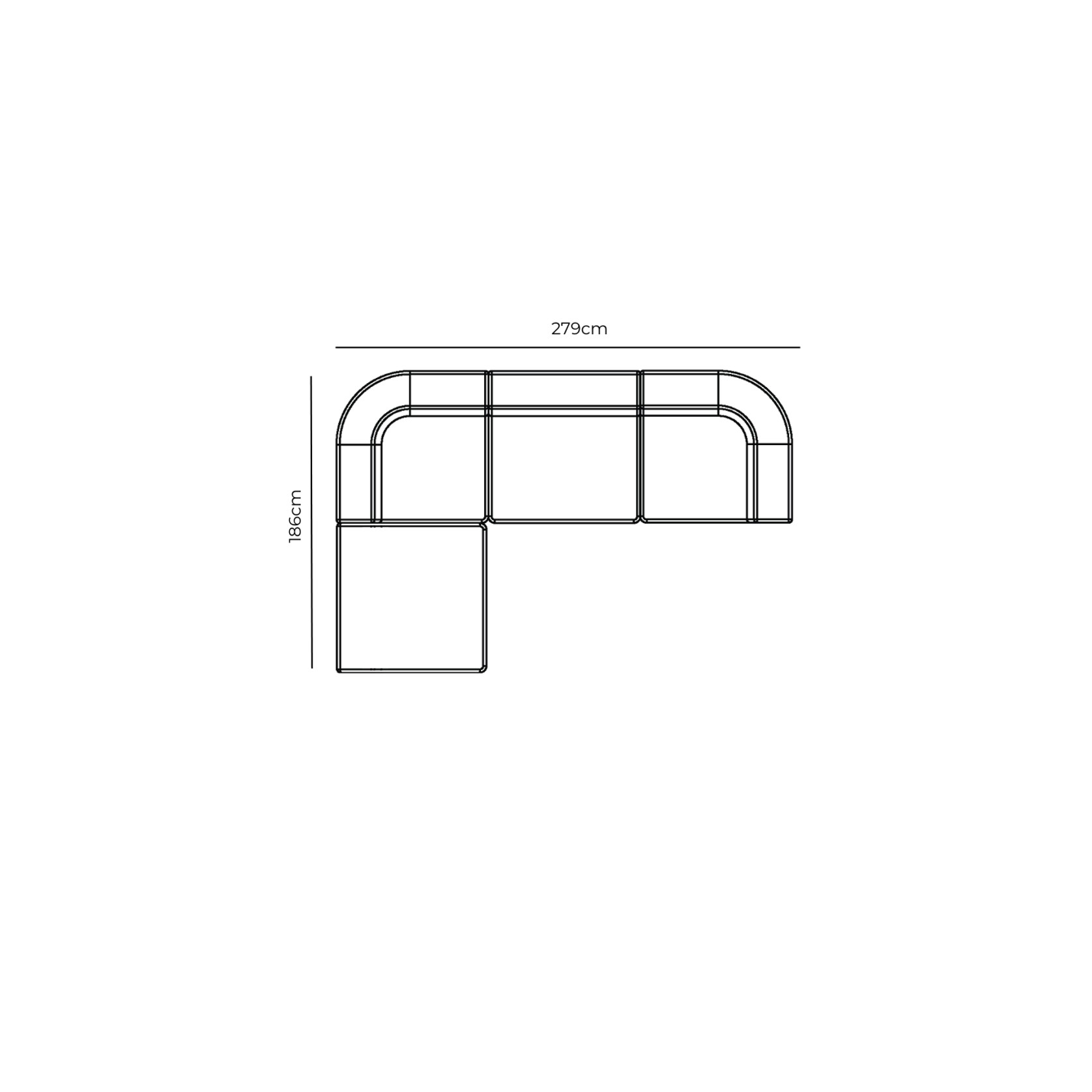Stretch 4 Seater Chaise Sofa - Copenhagen Grey gallery detail image