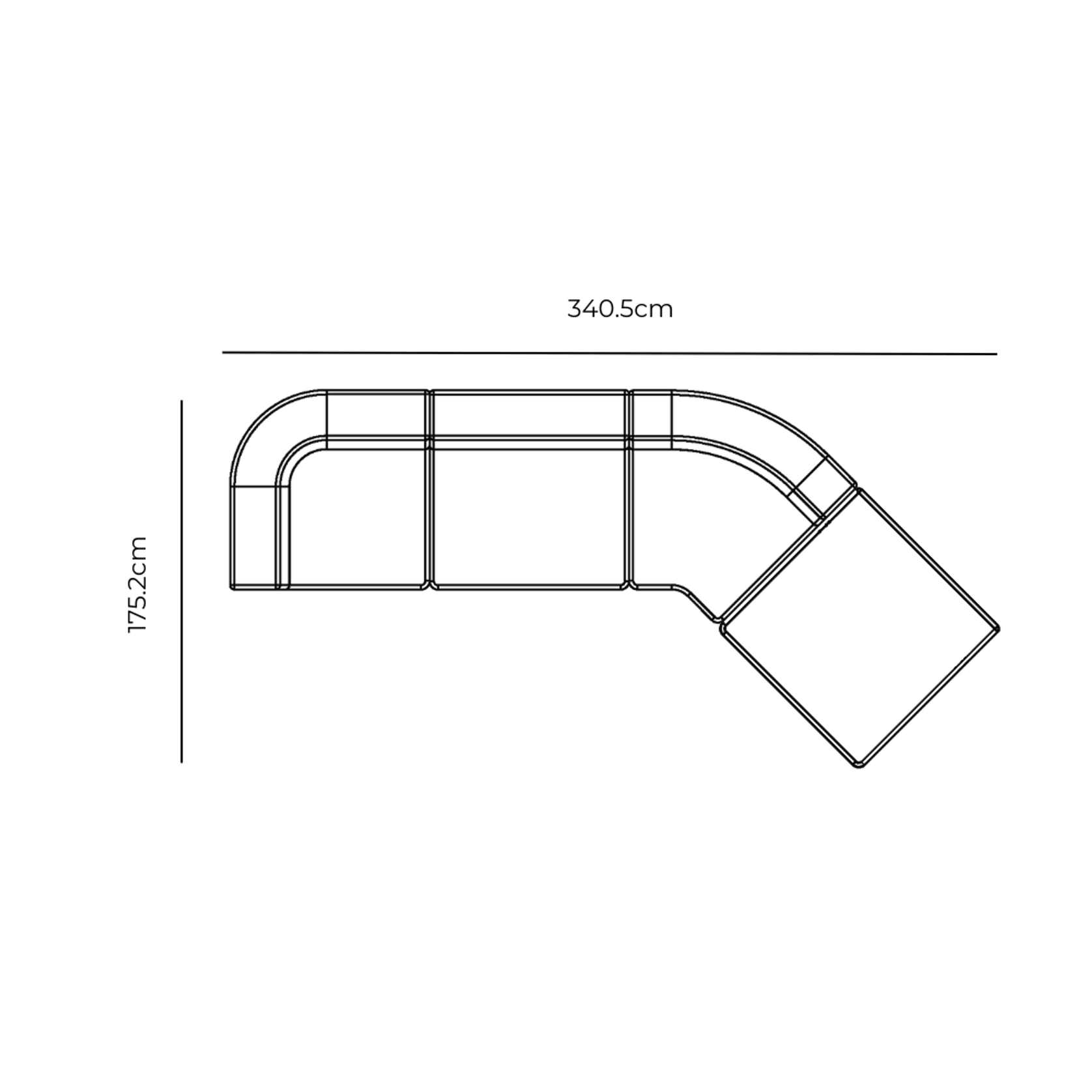 Stretch Open Angled Sofa - Corduroy Cocoa gallery detail image
