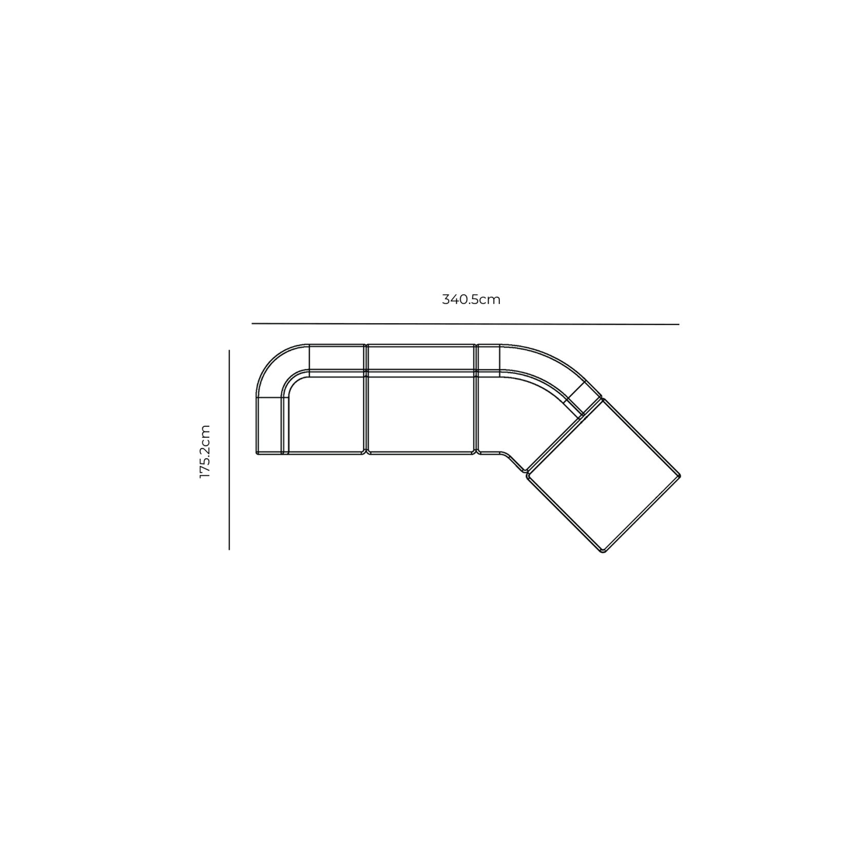 Stretch Open Angled Sofa - Opal Ocean gallery detail image