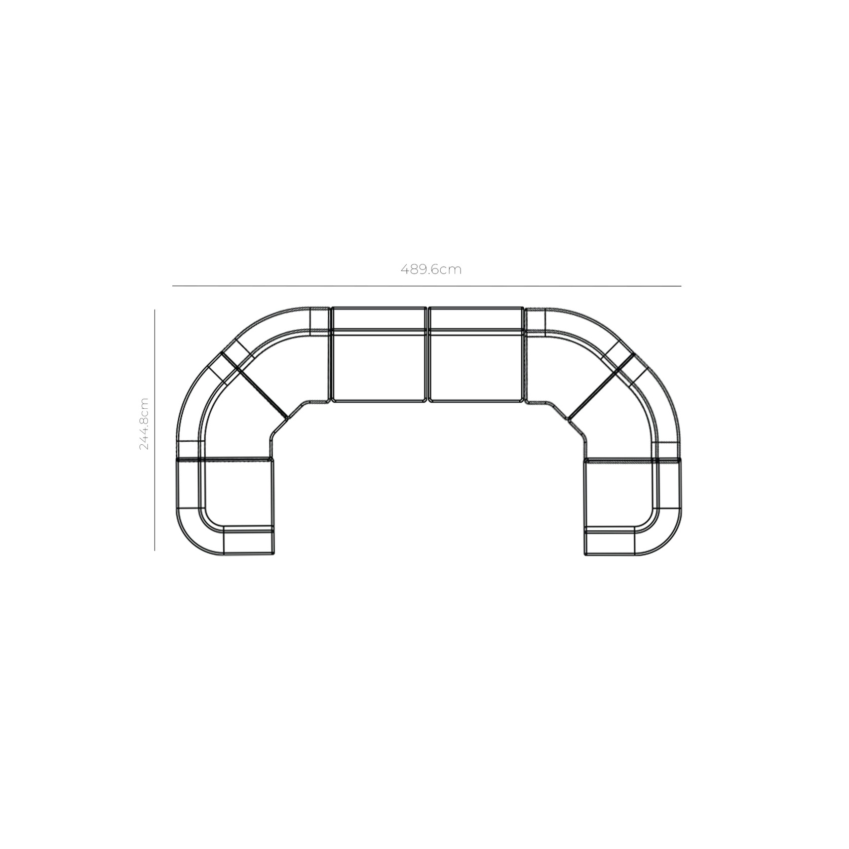 Stretch U Shape Modular Sofa - Fossil Eucalyptus gallery detail image