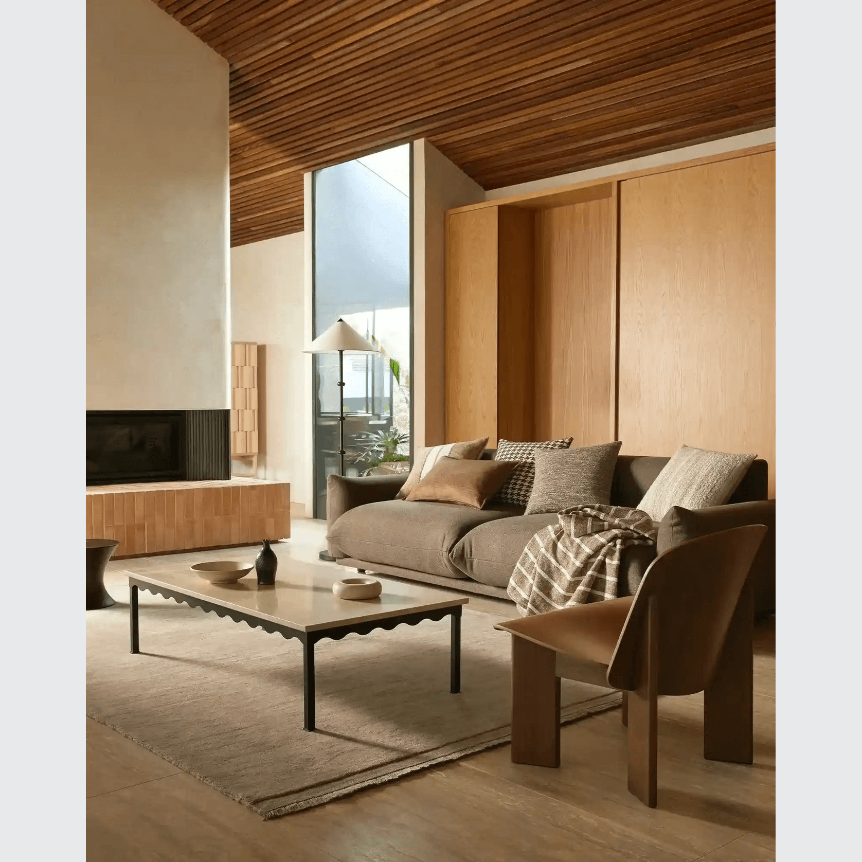 Weave Home Giovanni Cushion - Cocoa | Bouclé Houndstooth gallery detail image