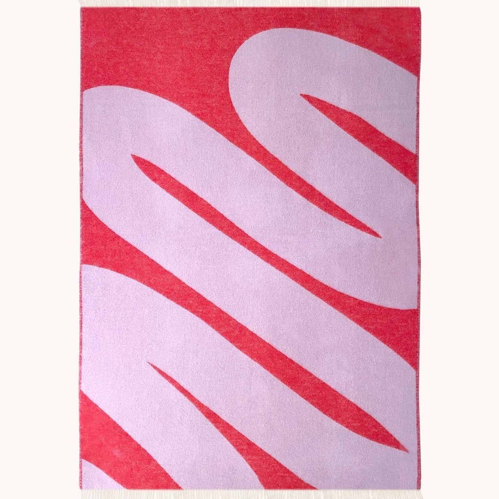 Maison Deux Swirl Lilac Scarlet | Large Reversible Wool Throw gallery detail image