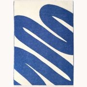 Maison Deux Swirl - Cobalt White | Large Reversible Wool Throw gallery detail image