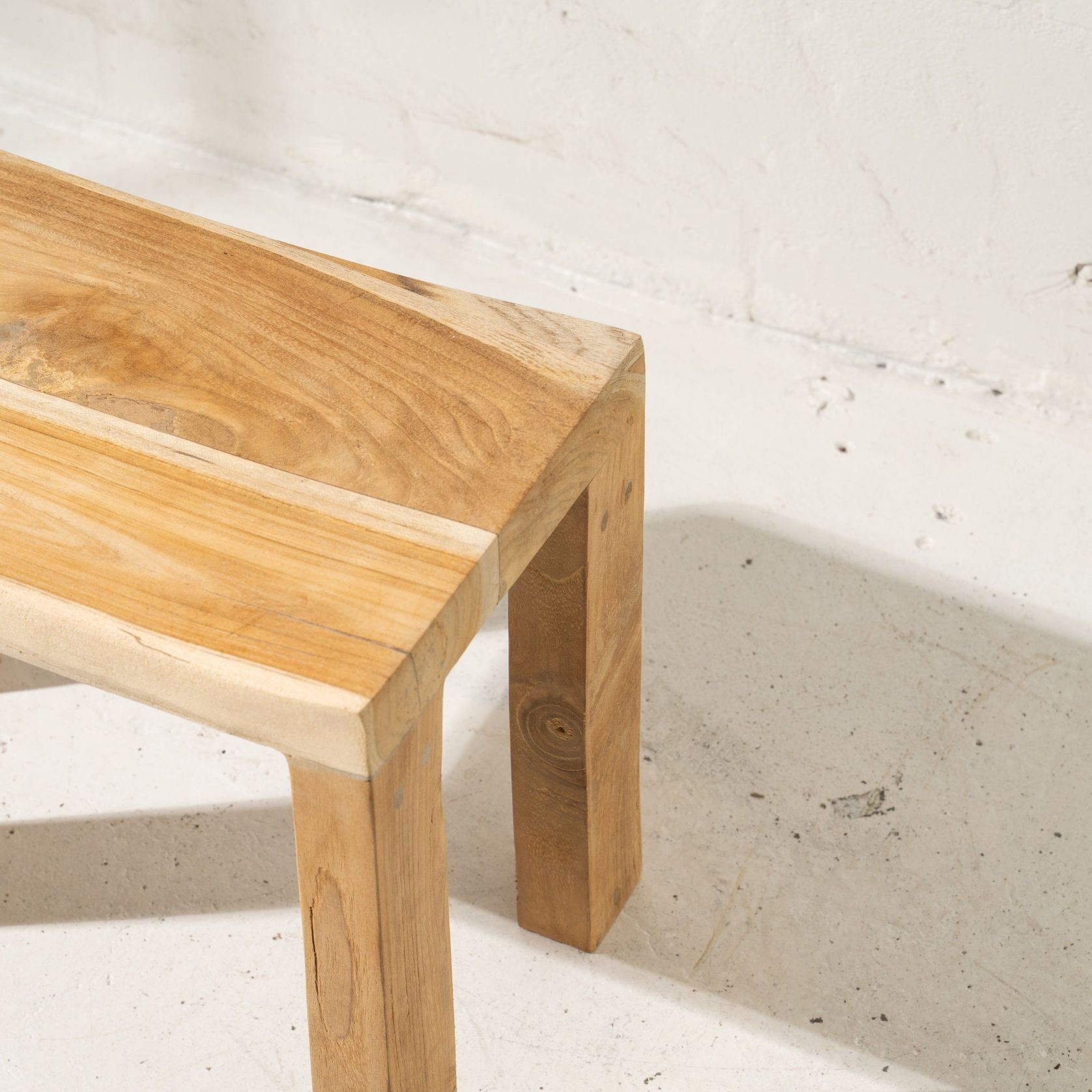 Talib Curved Stool in Rustic Finish gallery detail image