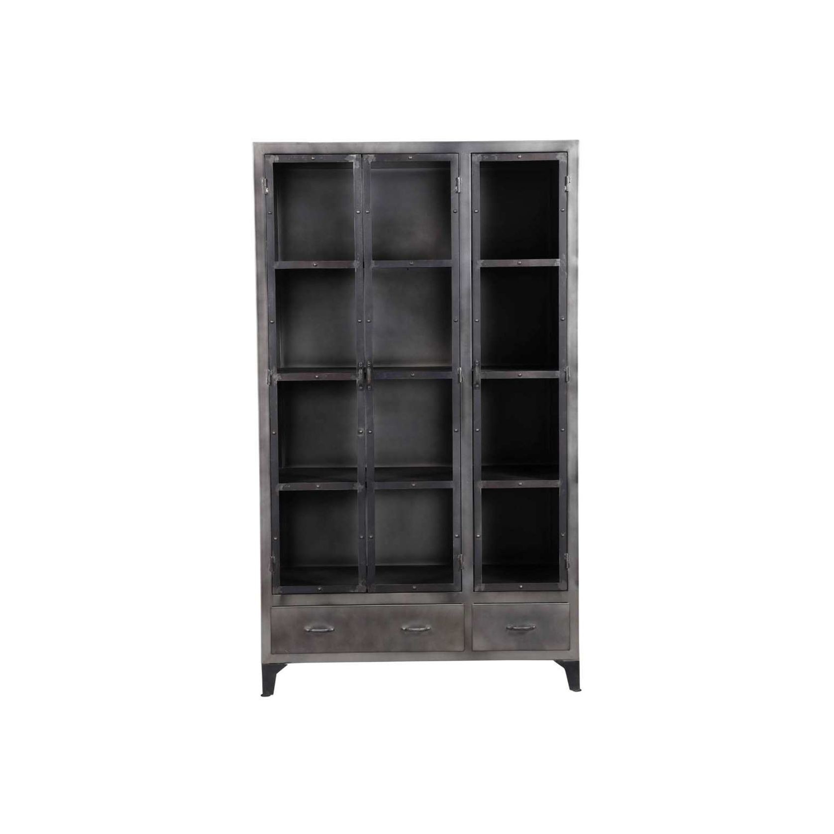 Industrial Iron Display Cabinet - Large 3 Drawers gallery detail image