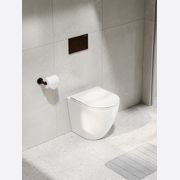 Flow Typhoon Inwall Toilet Suite | Brushed Bronze Btn gallery detail image