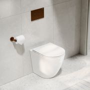 Flow Typhoon Inwall Toilet Suite | Brushed Copper Btn gallery detail image