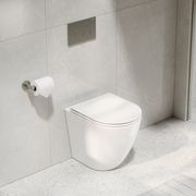 CODE Flow Typhoon Inwall Toilet Suite | Brushed Nickel Button gallery detail image