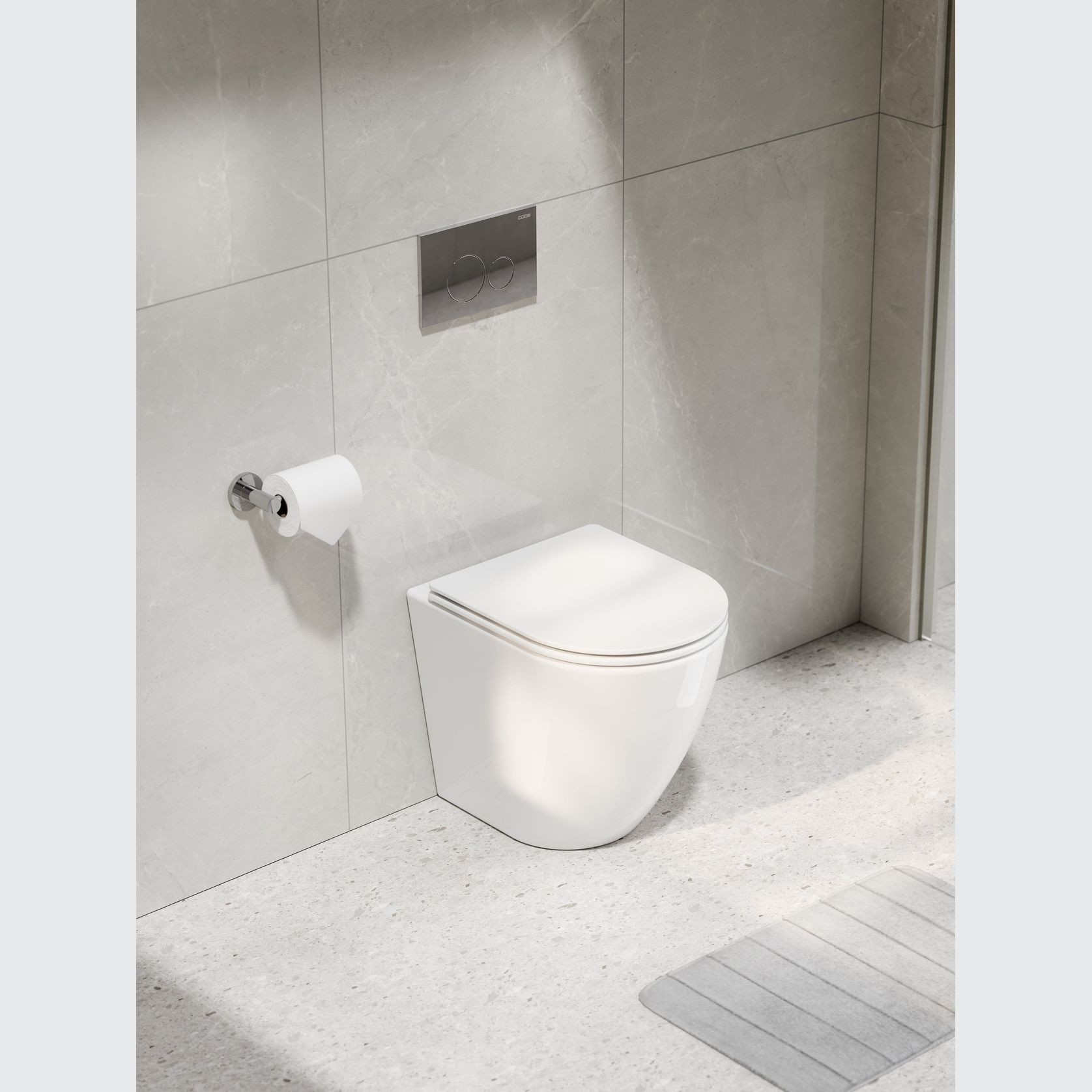 CODE Flow Typhoon Inwall Toilet Suite | Chrome Button gallery detail image