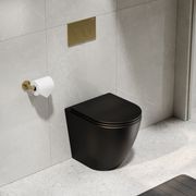 CODE Flow Typhoon Inwall Toilet Suite | Brushed Brass Button gallery detail image