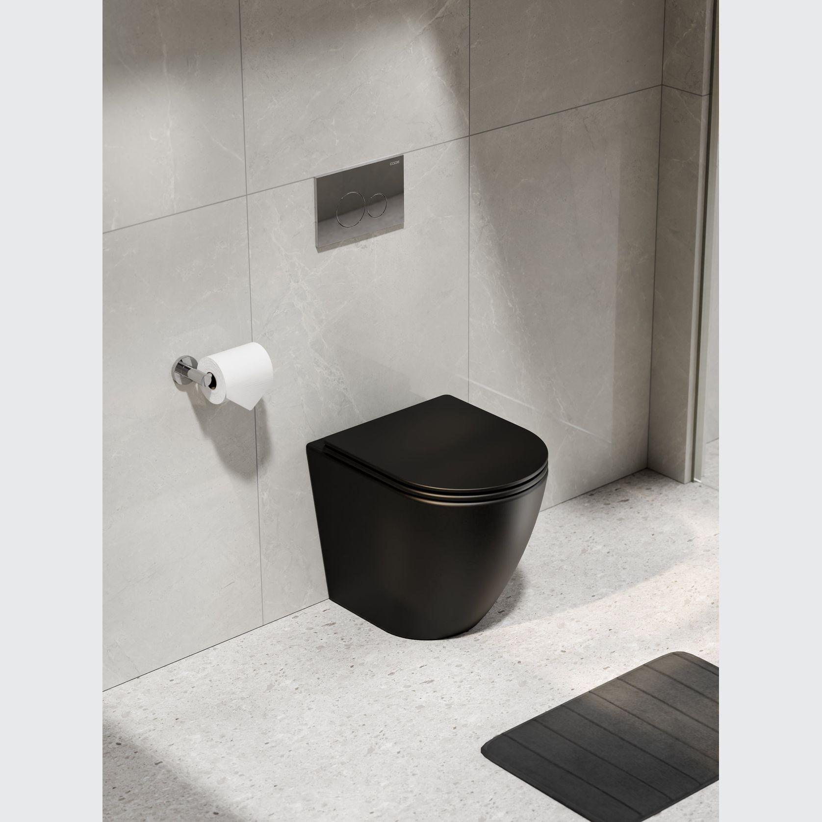 Code Flow Typhoon Inwall Toilet Suite | Chrome Button gallery detail image