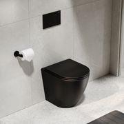 Flow Typhoon Inwall Toilet Suite | Matte Black Button gallery detail image