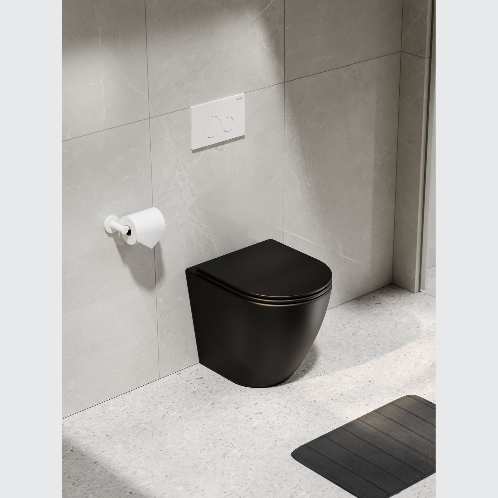 Flow Typhoon Inwall Toilet Suite | Matte White Button gallery detail image