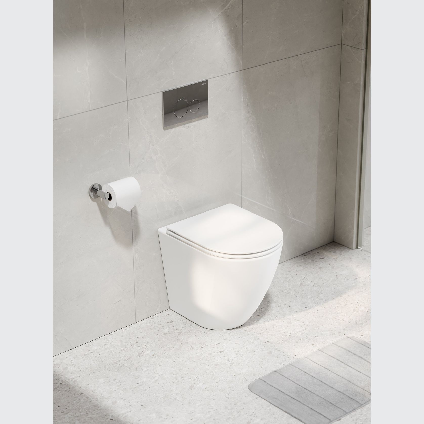 CODE Flow Typhoon Inwall Toilet Suite | Chrome Button gallery detail image