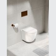 CODE Flow Typhoon Wall Hung Toilet Suite | Brushed Copper Button gallery detail image