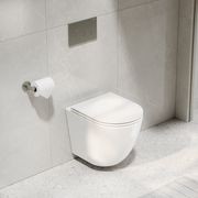 CODE Flow Typhoon Wall Hung Toilet Suite | Brushed Nickel Button gallery detail image