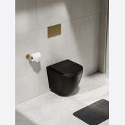 CODE FLOW TYPHOON WALL HUNG TOILET SUITE | BRUSHED BRASS BUTTON gallery detail image