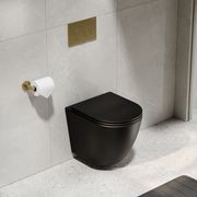CODE Flow Typhoon Wall Hung Toilet Suite | Brushed Brass Button gallery detail image