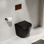 CODE Flow Typhoon Wall Hung Toilet Suite | Brushed Copper Button gallery detail image