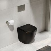 CODE Flow Typhoon Wall Hung Toilet Suite | Brushed Nickel Button gallery detail image