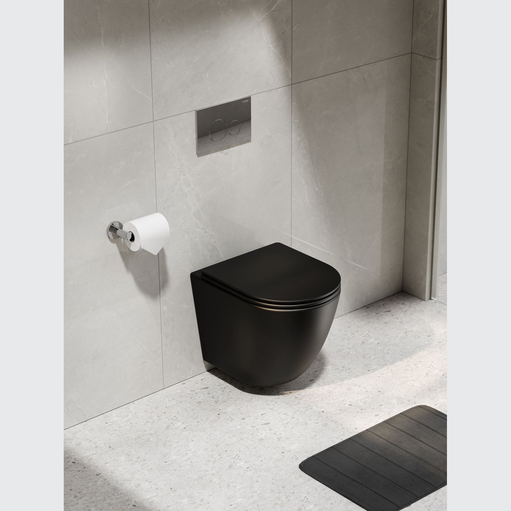 Flow Typhoon Wall Hung Toilet Suite | Chrome Button gallery detail image
