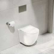 CODE Flow Typhoon Wall Hung Toilet Suite | Brushed Nickel Button gallery detail image