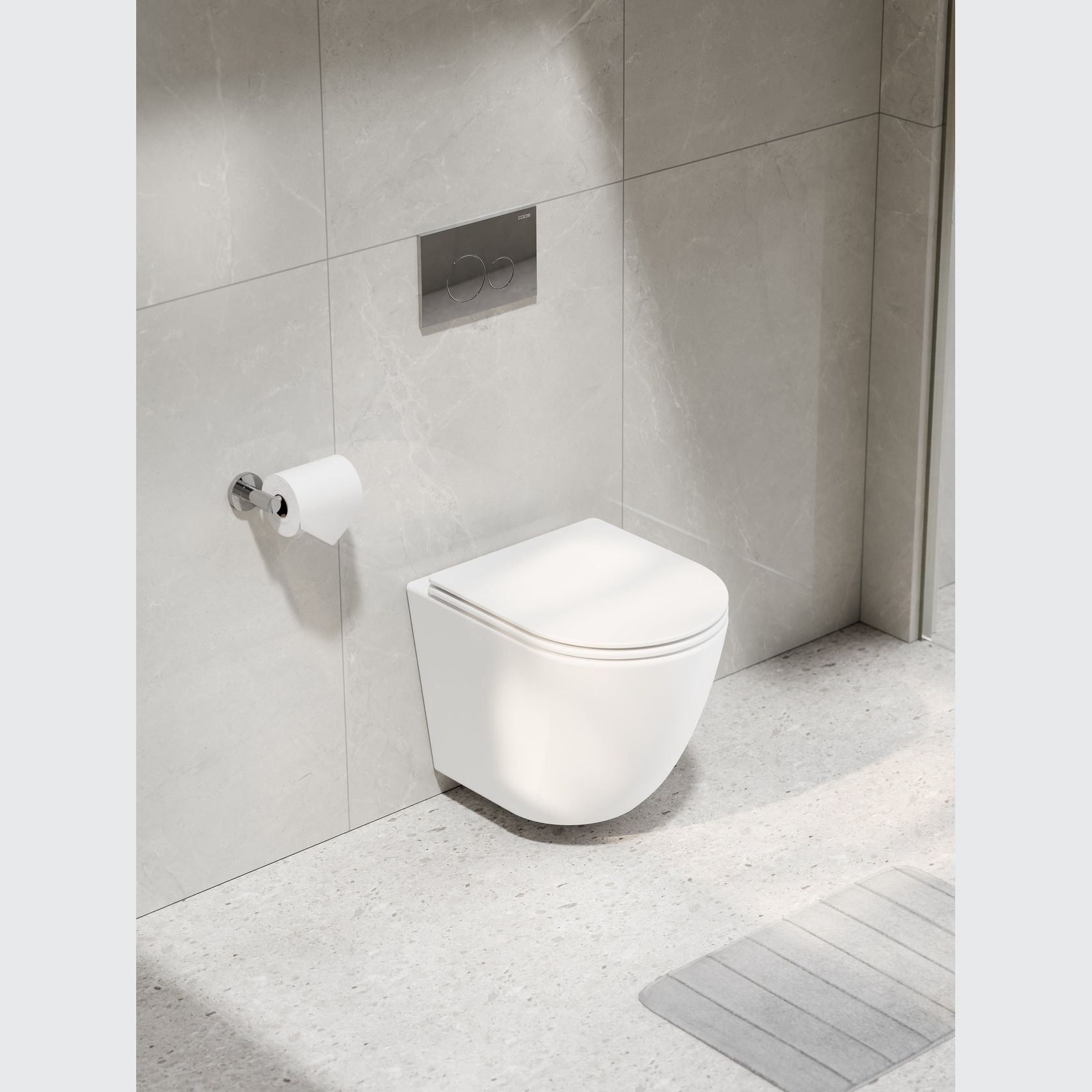 CODE Flow Typhoon Wall Hung Toilet Suite | Chrome Button gallery detail image