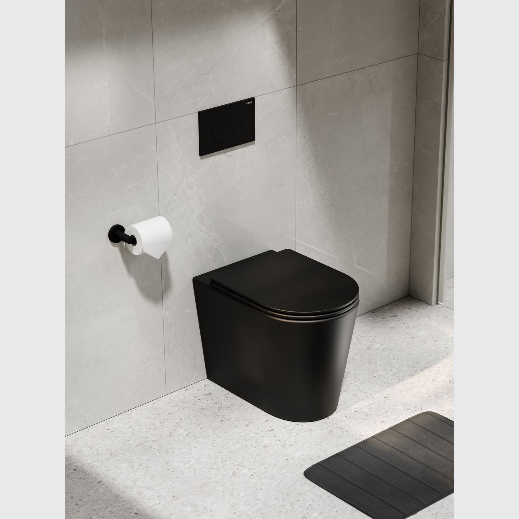 Pure Typhoon Inwall Toilet Suite | Matte Black Button gallery detail image