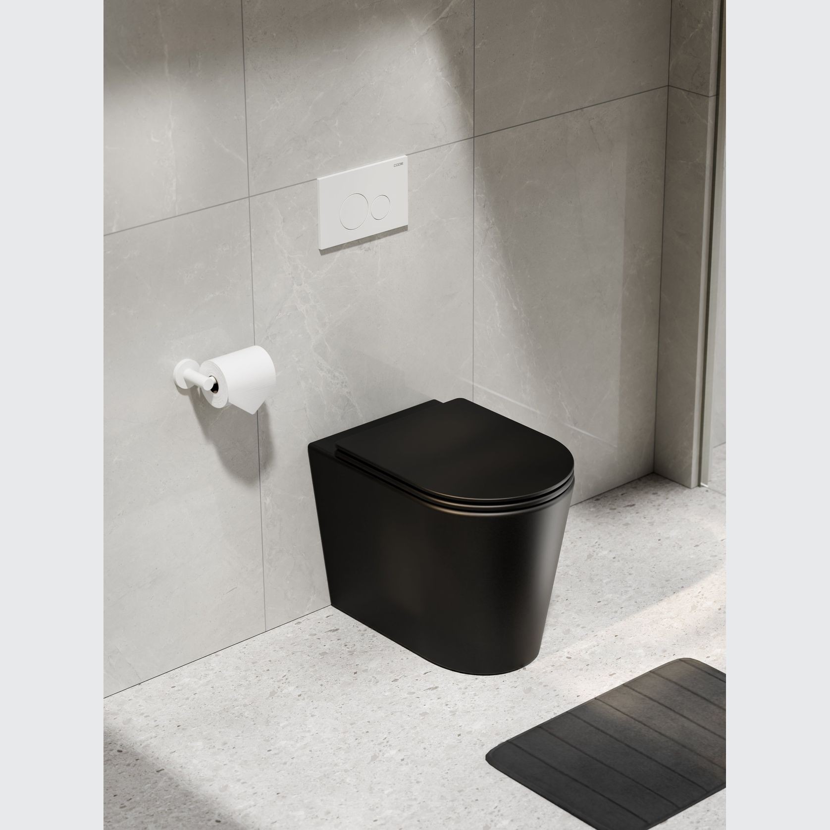 Pure Typhoon Inwall Toilet Suite | Matte White Button gallery detail image