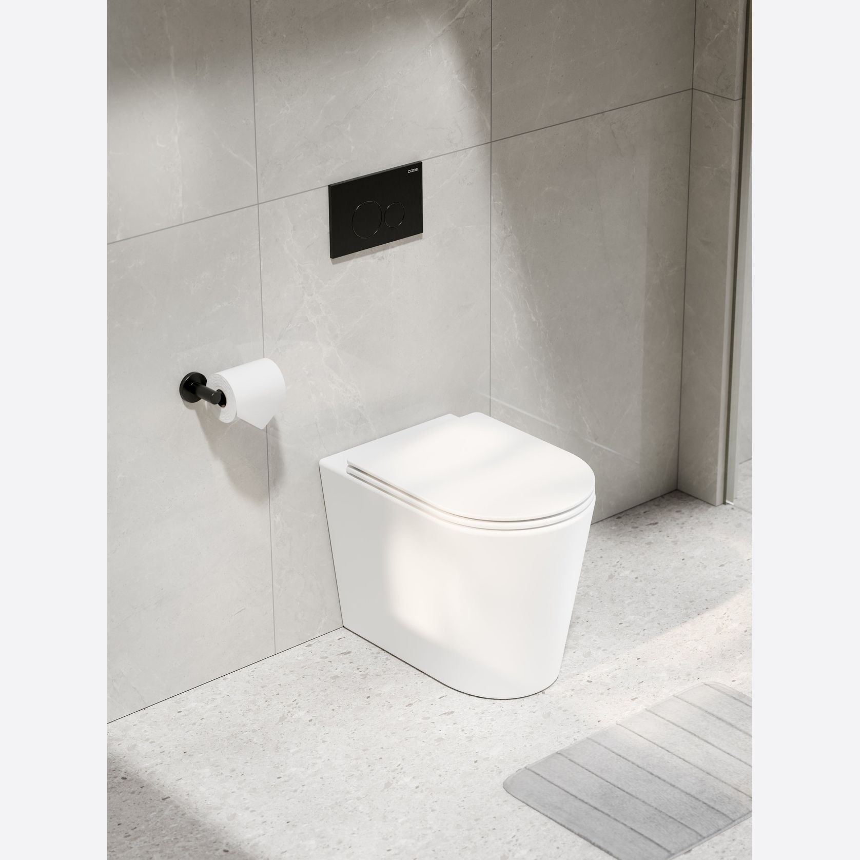 Pure Typhoon Inwall Toilet Suite | Gunmetal Button gallery detail image