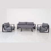 Tuscany 4pc Aluminium Outdoor Lounge Set | Gunmetal gallery detail image