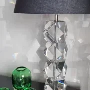 Rialto Table Lamp - Crystal With Black Linen Shade gallery detail image