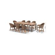 Sahara 8 Rectangle w/ Coastal Chairs In Half Round gallery detail image