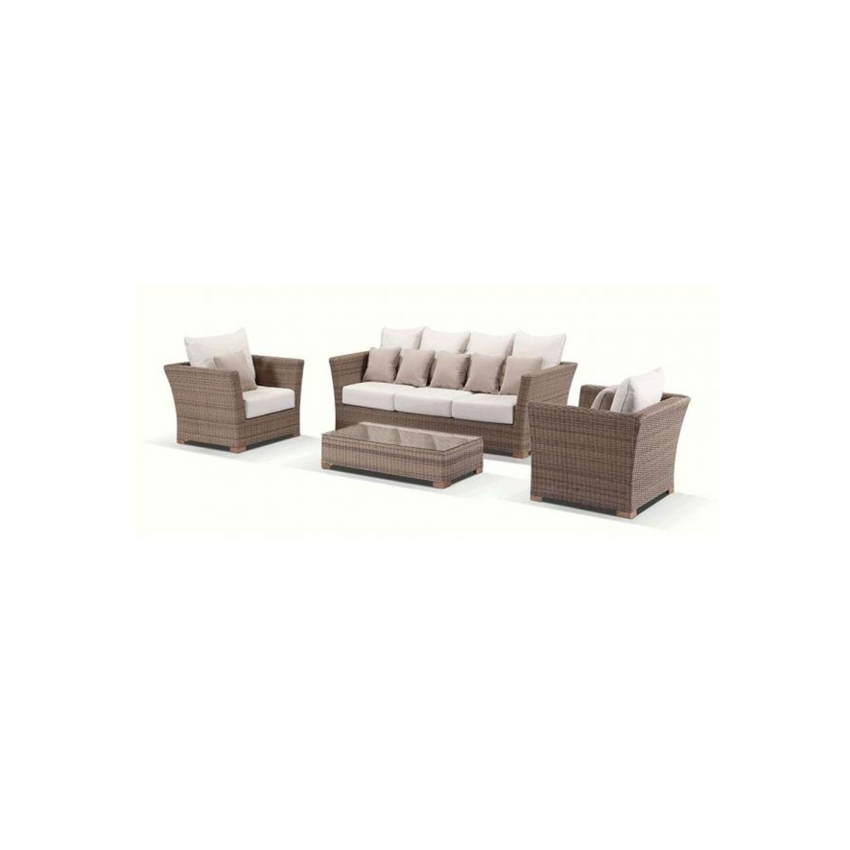 Coco 3+1+1 Seater Outdoor Wicker Lounge w/ Coffee Table gallery detail image