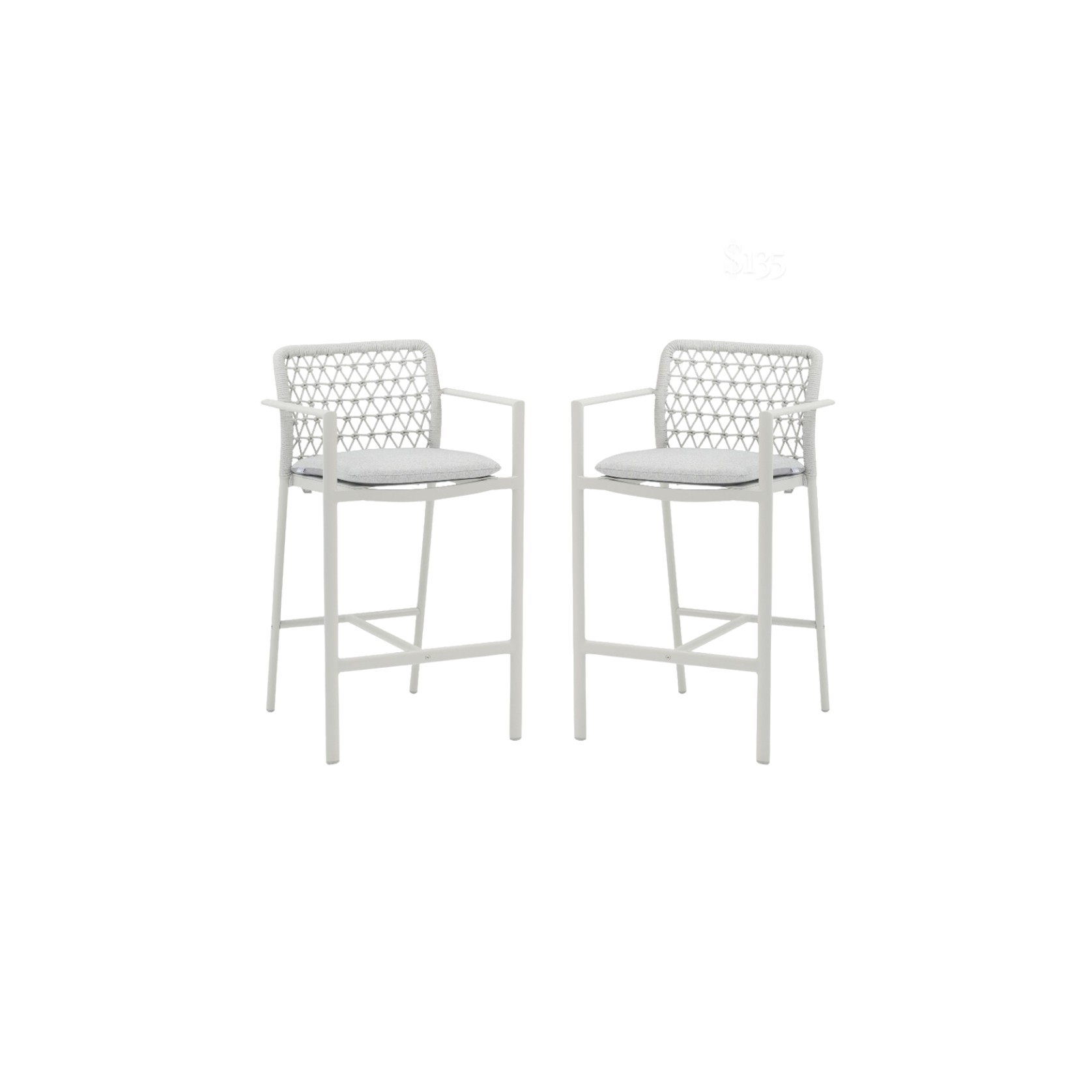 Set of 2 - Verona Outdoor Barstool - Light Grey gallery detail image