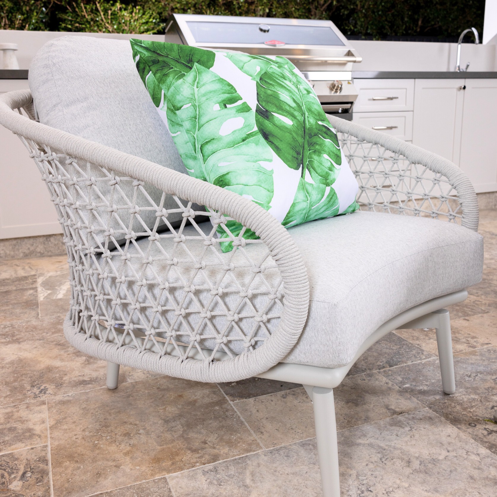 Verona Outdoor Lounge Chair - Light Grey gallery detail image