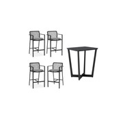 5 piece Verona Square Outdoor Bar Table Set - Charcoal gallery detail image