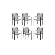 Set of 6 - Verona Outdoor Dining Chair - Charcoal gallery detail image