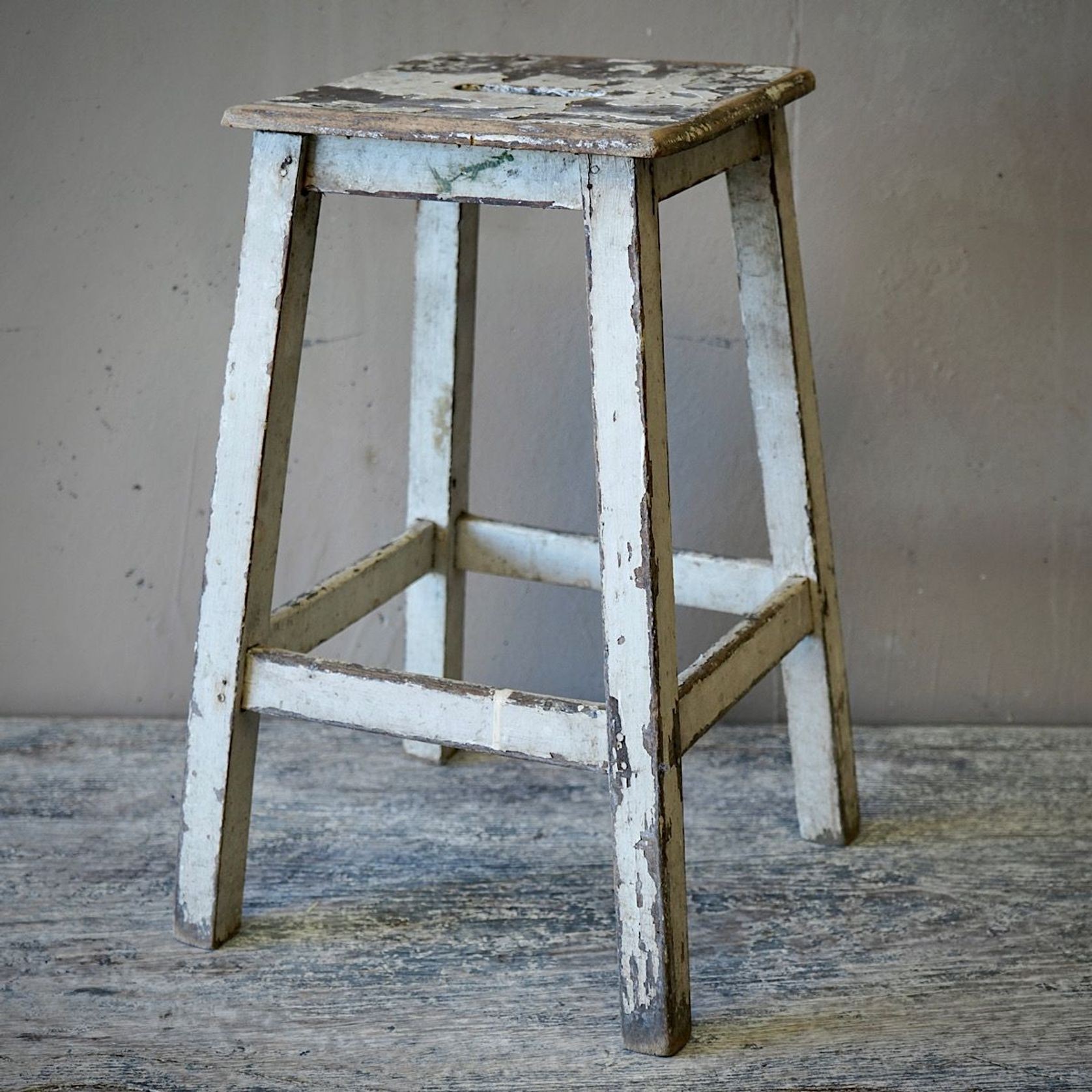 French Rustic Painted Stool gallery detail image