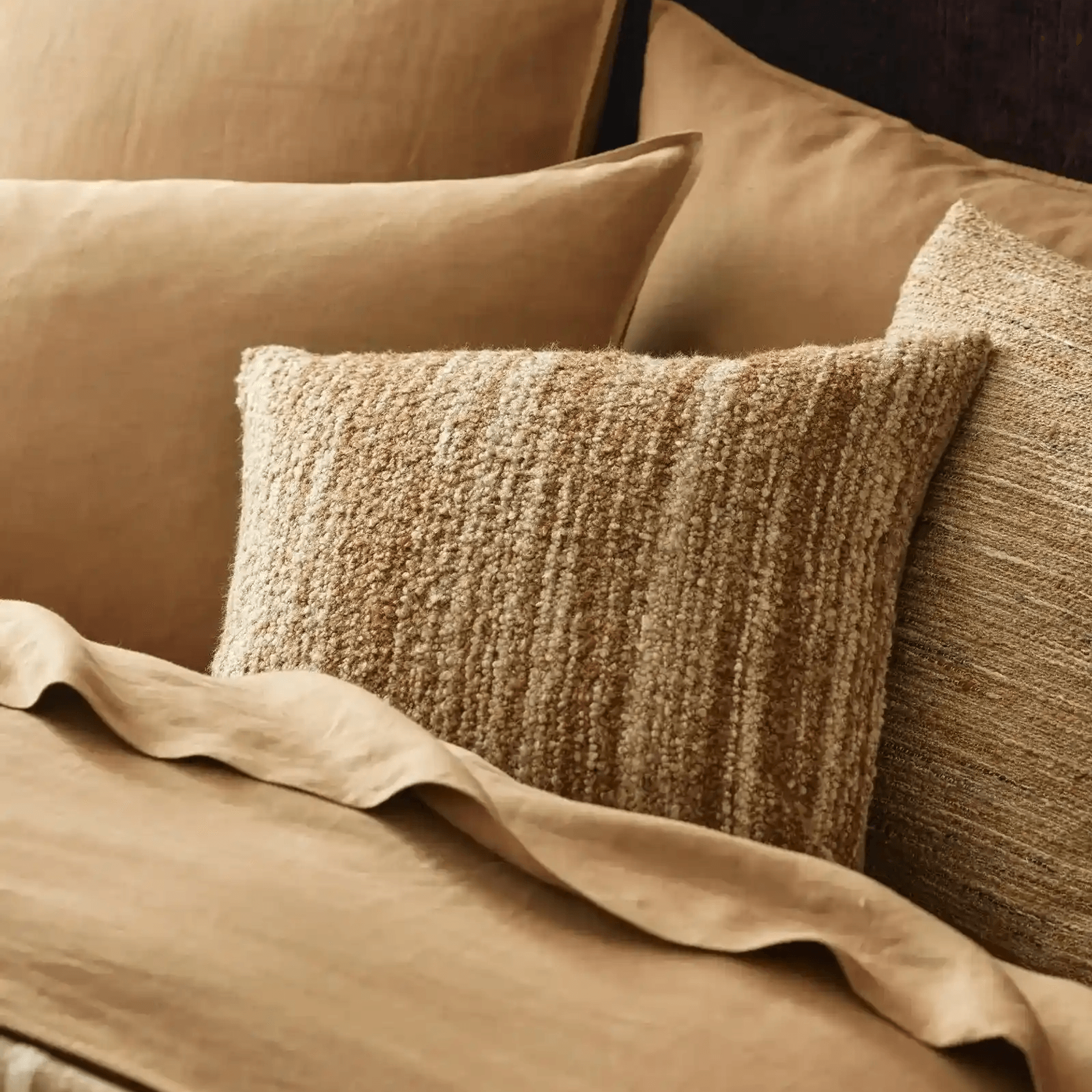 Weave Home Vista Cushion Cover - Natural | Chunky Linen/Wool Blend gallery detail image