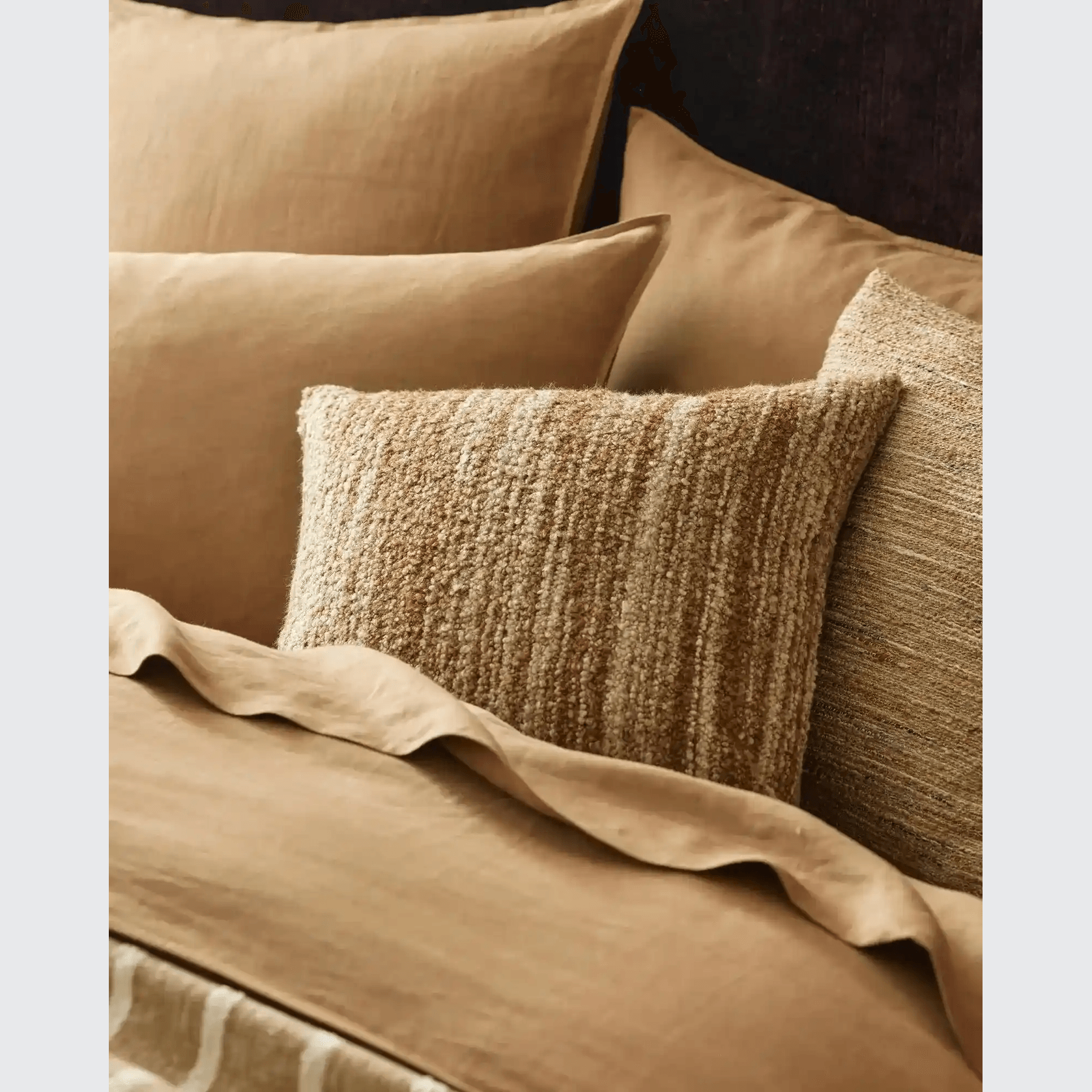 Weave Home Vista Cushion - Natural | Chunky Linen/Wool Blend gallery detail image