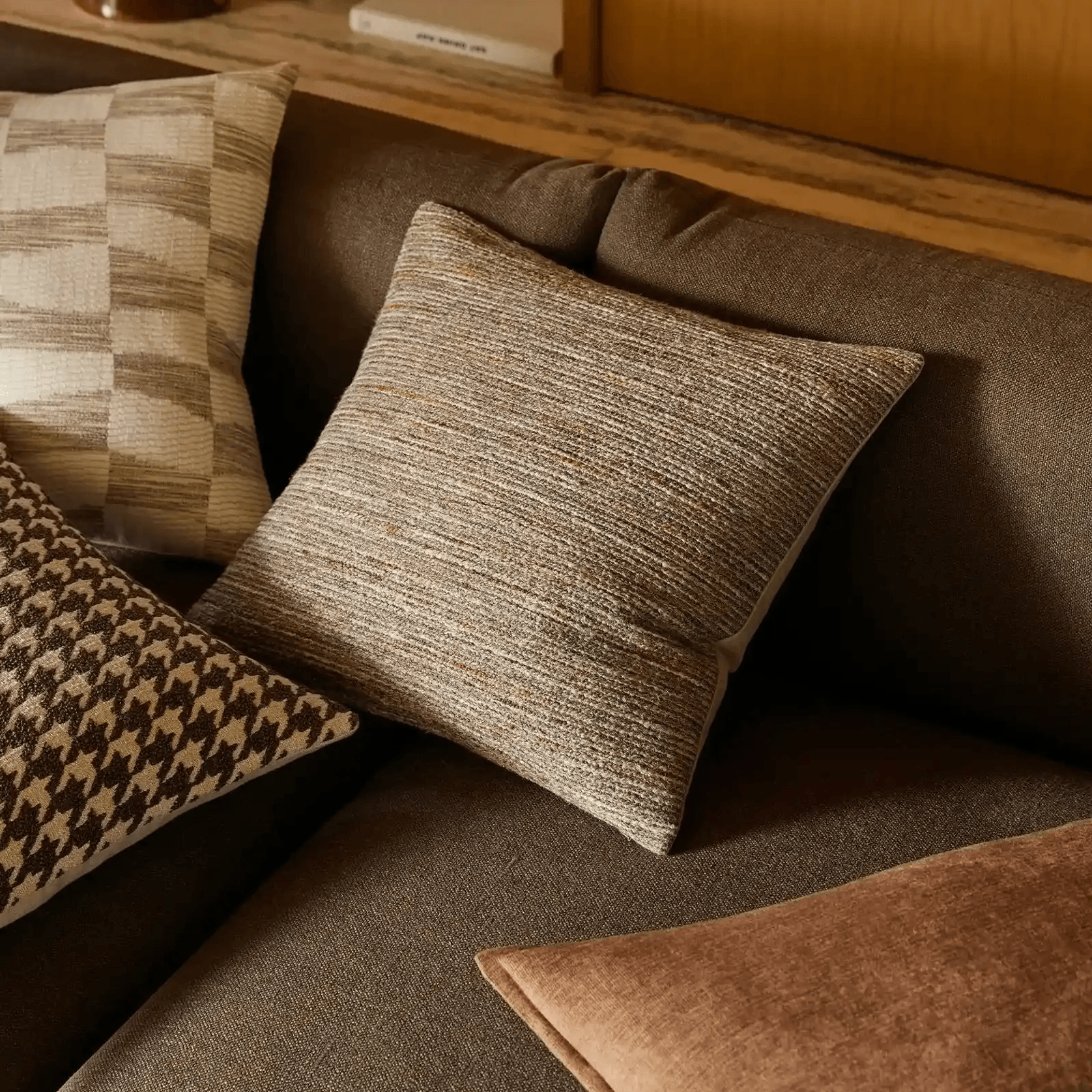 Weave Home Vista Cushion Cover - Natural | Chunky Linen/Wool Blend gallery detail image