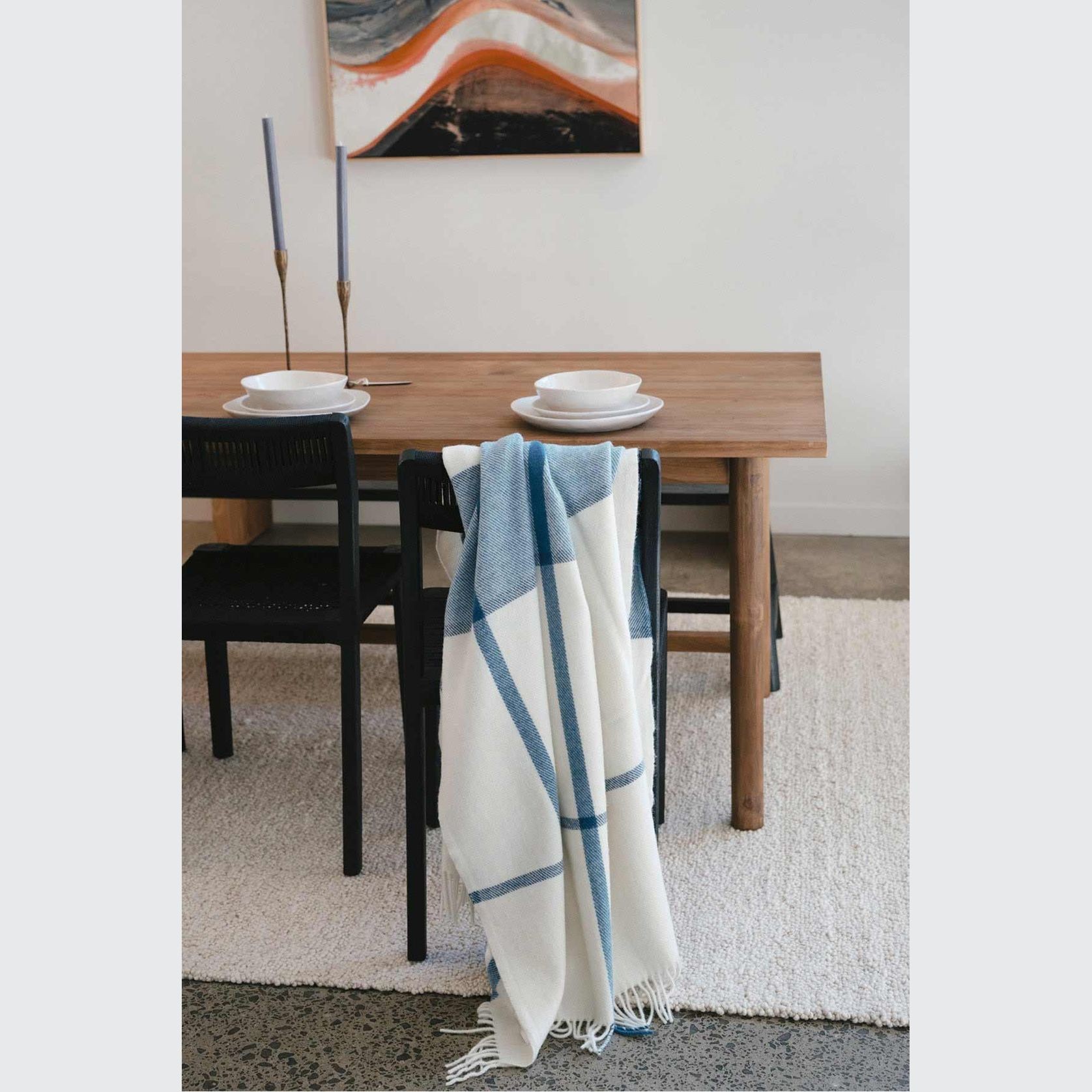 Ruanui Station Lambswool Throw - Wakarua White gallery detail image