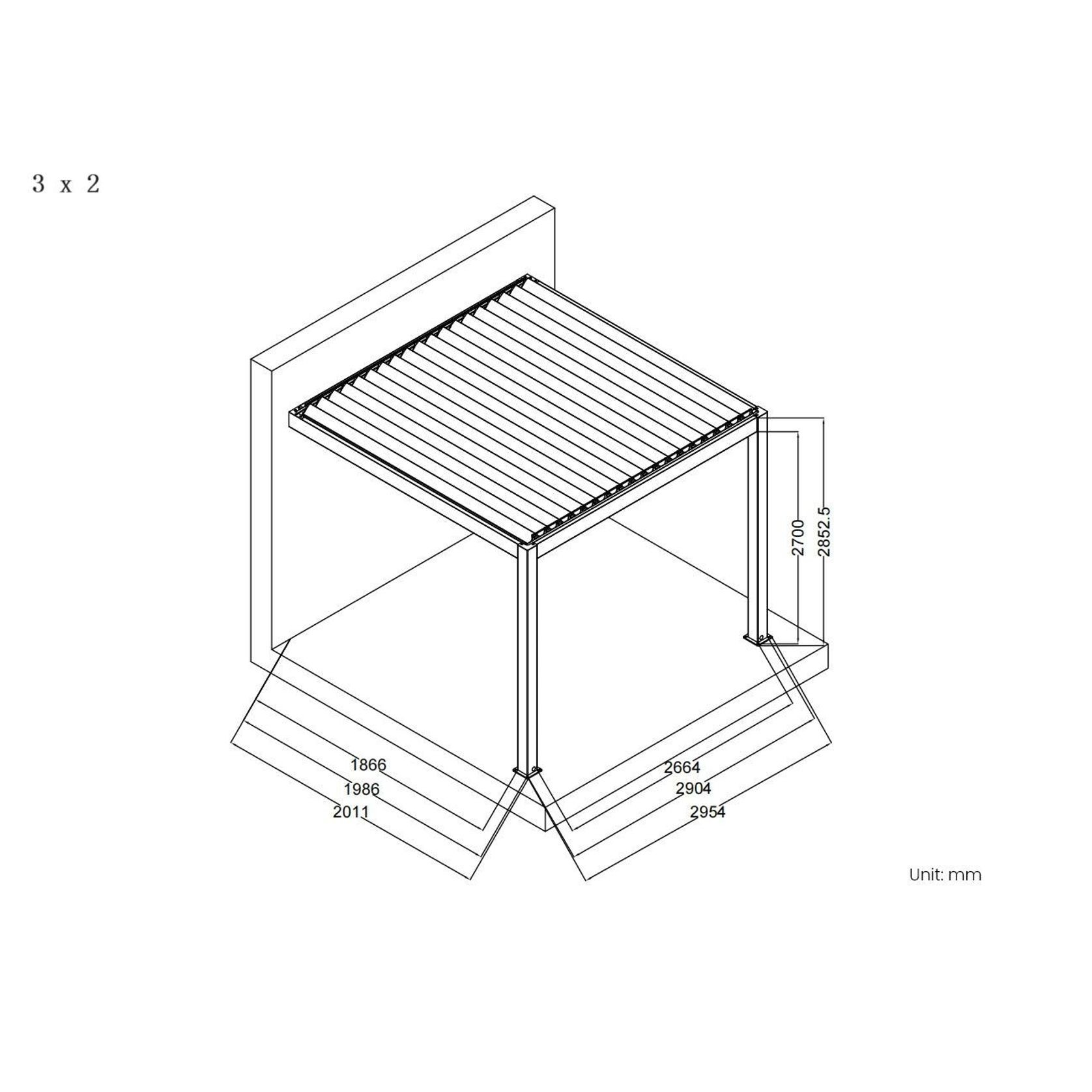 Baltic Manual Wall Mounted Louvre Roof Aluminium Pergola gallery detail image