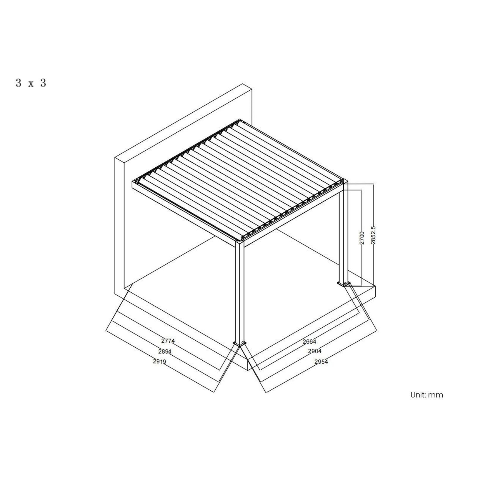 Baltic Manual Wall Mounted Louvre Roof Aluminium Pergola gallery detail image