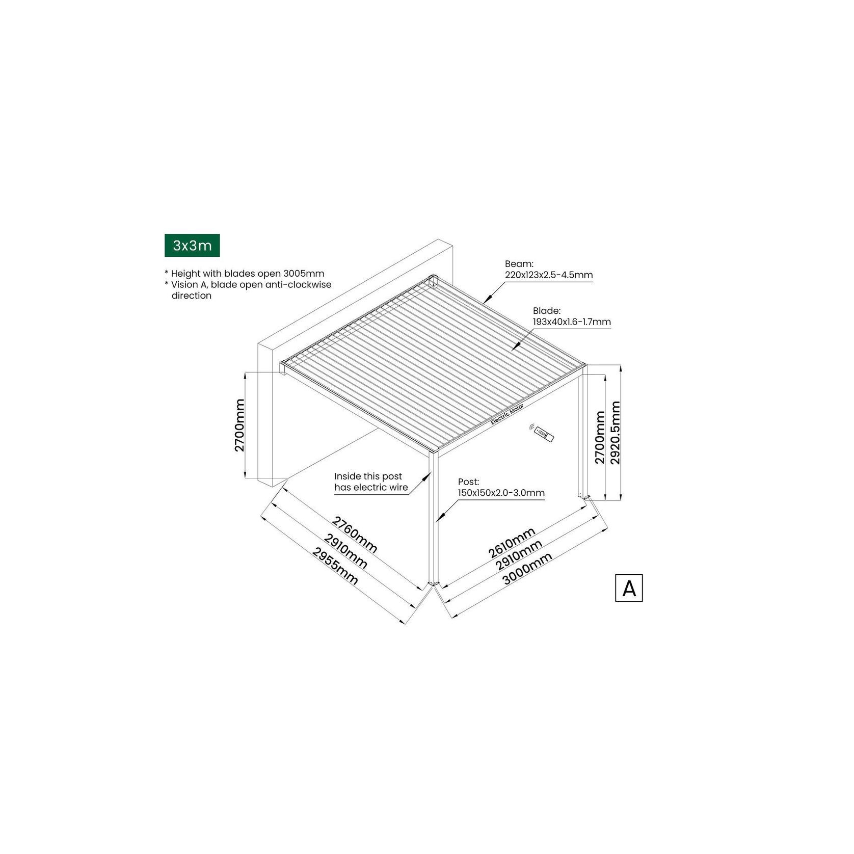 Tasman Motorised Wall Mounted Louvre Roof gallery detail image