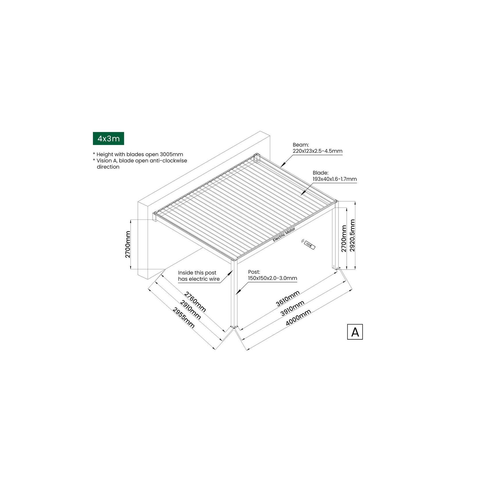 Tasman Motorised Wall Mounted Louvre Roof gallery detail image